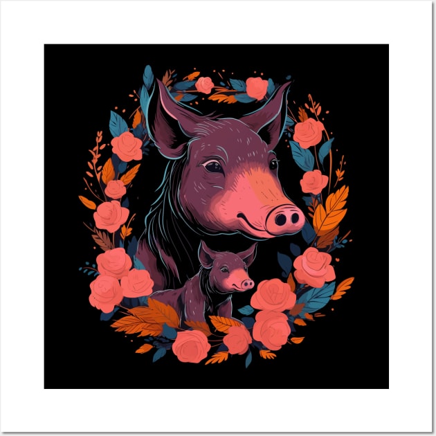 Wild Boar Mothers Day Wall Art by JH Mart